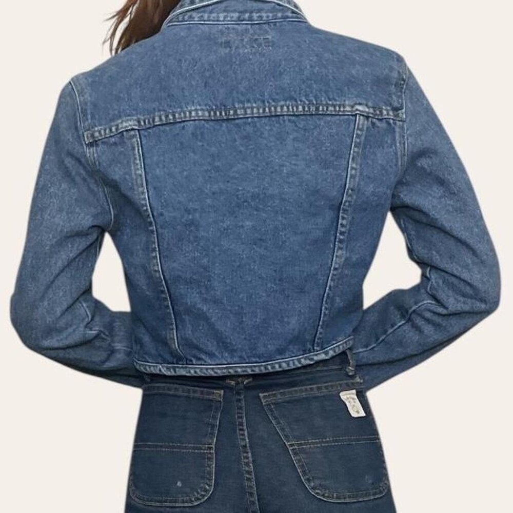 Paris Blues 90s vintage light wash cropped denim jacket - XS/Small - Picture 5 of 8